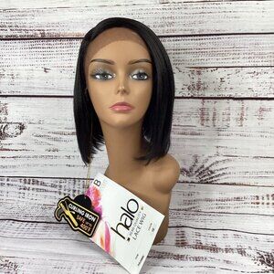 Jasmine #1B Off Black Short Bob Lace Front Side Part Wig New Heat Safe Synthetic